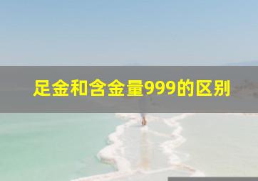 足金和含金量999的区别