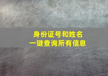 身份证号和姓名一键查询所有信息