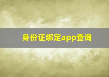 身份证绑定app查询