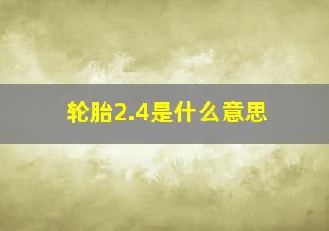 轮胎2.4是什么意思