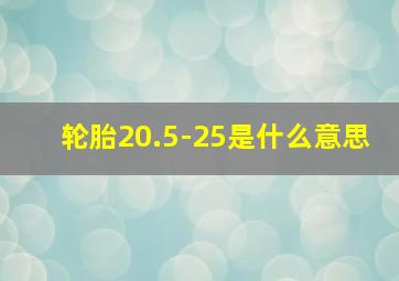 轮胎20.5-25是什么意思