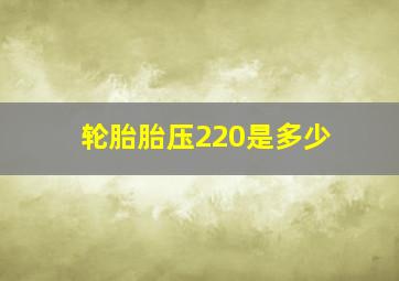 轮胎胎压220是多少