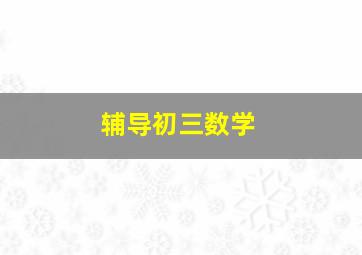 辅导初三数学