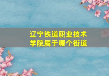 辽宁铁道职业技术学院属于哪个街道