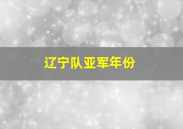 辽宁队亚军年份