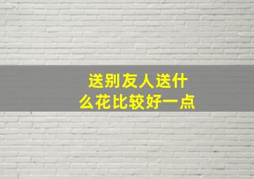 送别友人送什么花比较好一点