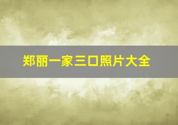 郑丽一家三口照片大全