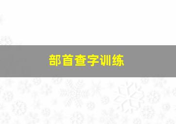 部首查字训练