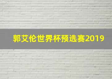 郭艾伦世界杯预选赛2019