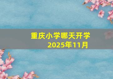 重庆小学哪天开学2025年11月