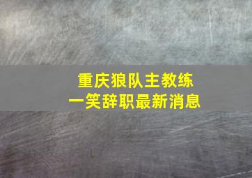 重庆狼队主教练一笑辞职最新消息