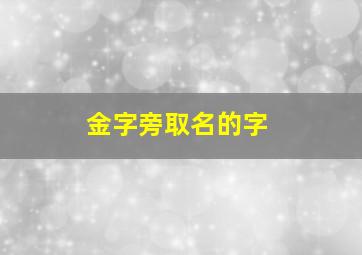 金字旁取名的字