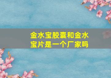 金水宝胶囊和金水宝片是一个厂家吗