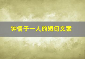 钟情于一人的短句文案