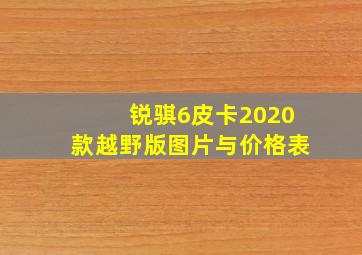 锐骐6皮卡2020款越野版图片与价格表