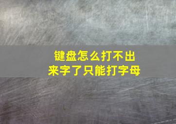 键盘怎么打不出来字了只能打字母