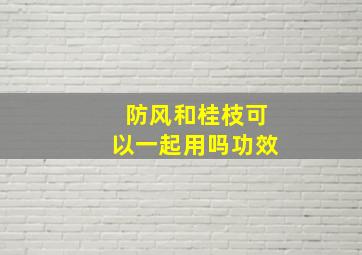 防风和桂枝可以一起用吗功效