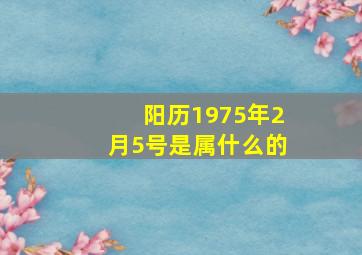 阳历1975年2月5号是属什么的