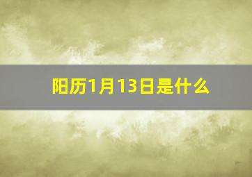 阳历1月13日是什么