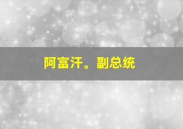 阿富汗。副总统