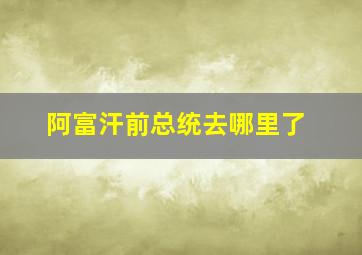 阿富汗前总统去哪里了