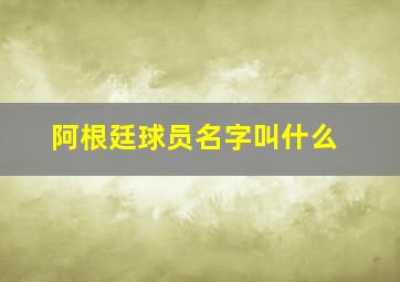 阿根廷球员名字叫什么