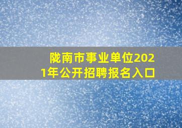 陇南市事业单位2021年公开招聘报名入口