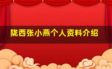 陇西张小燕个人资料介绍