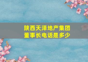 陕西天泽地产集团董事长电话是多少