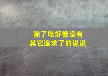 除了吃好像没有其它追求了的说说