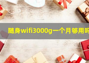 随身wifi3000g一个月够用吗