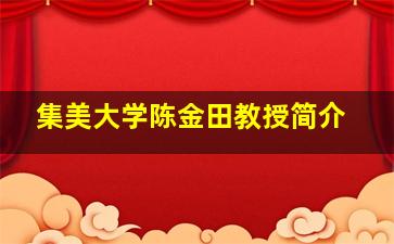 集美大学陈金田教授简介