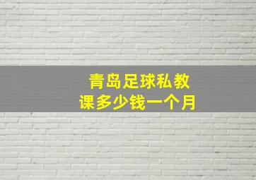 青岛足球私教课多少钱一个月