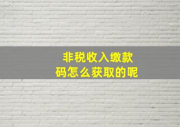 非税收入缴款码怎么获取的呢