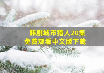 韩剧城市猎人20集免费观看中文版下载