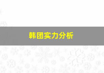 韩团实力分析