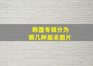 韩国专辑分为哪几种版本图片