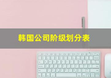 韩国公司阶级划分表