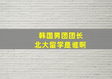 韩国男团团长北大留学是谁啊