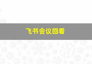 飞书会议回看