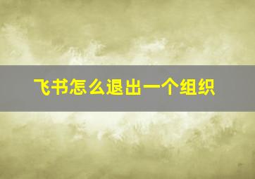 飞书怎么退出一个组织