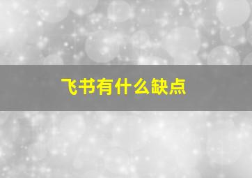 飞书有什么缺点