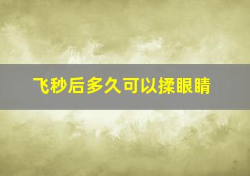 飞秒后多久可以揉眼睛