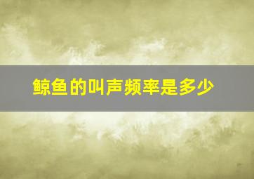 鲸鱼的叫声频率是多少