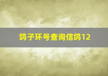 鸽子环号查询信鸽12