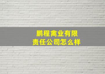 鹏程禽业有限责任公司怎么样