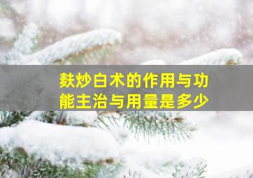 麸炒白术的作用与功能主治与用量是多少