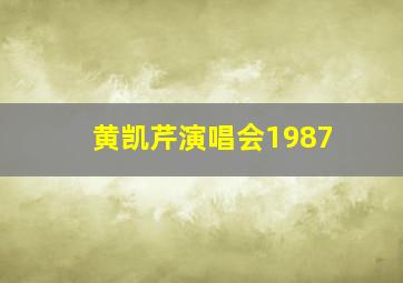 黄凯芹演唱会1987