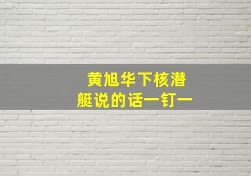 黄旭华下核潜艇说的话一钉一