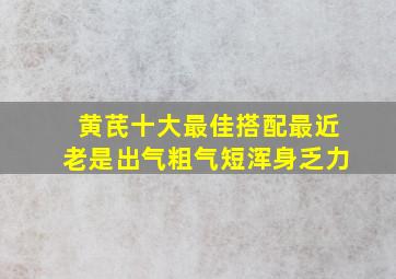 黄芪十大最佳搭配最近老是出气粗气短浑身乏力